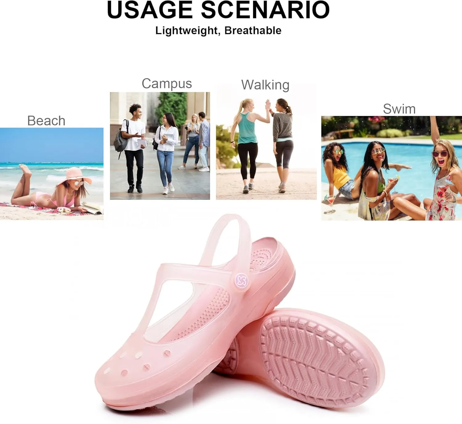 Women's Garden Clogs, Non Slip Platform Mules and Clogs Jelly Hole Shoes