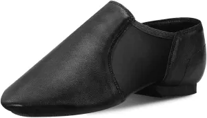 Women's Jazz Shoes Leather Split Sole Dance Shoes for Women Men, Black Brown
