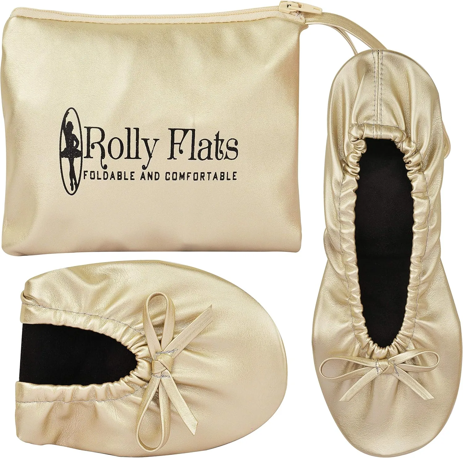 Women's Portable Foldable Ballet Flats Shoes Roll Up Slippers for Travel