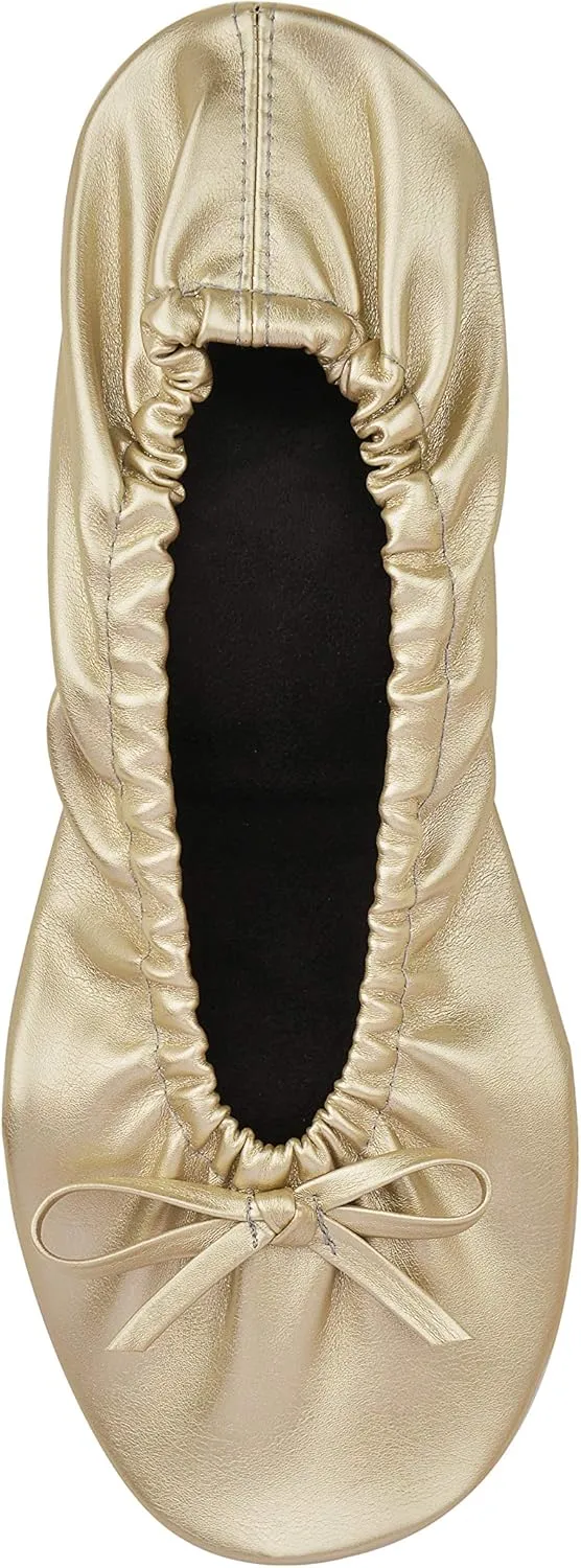 Women's Portable Foldable Ballet Flats Shoes Roll Up Slippers for Travel