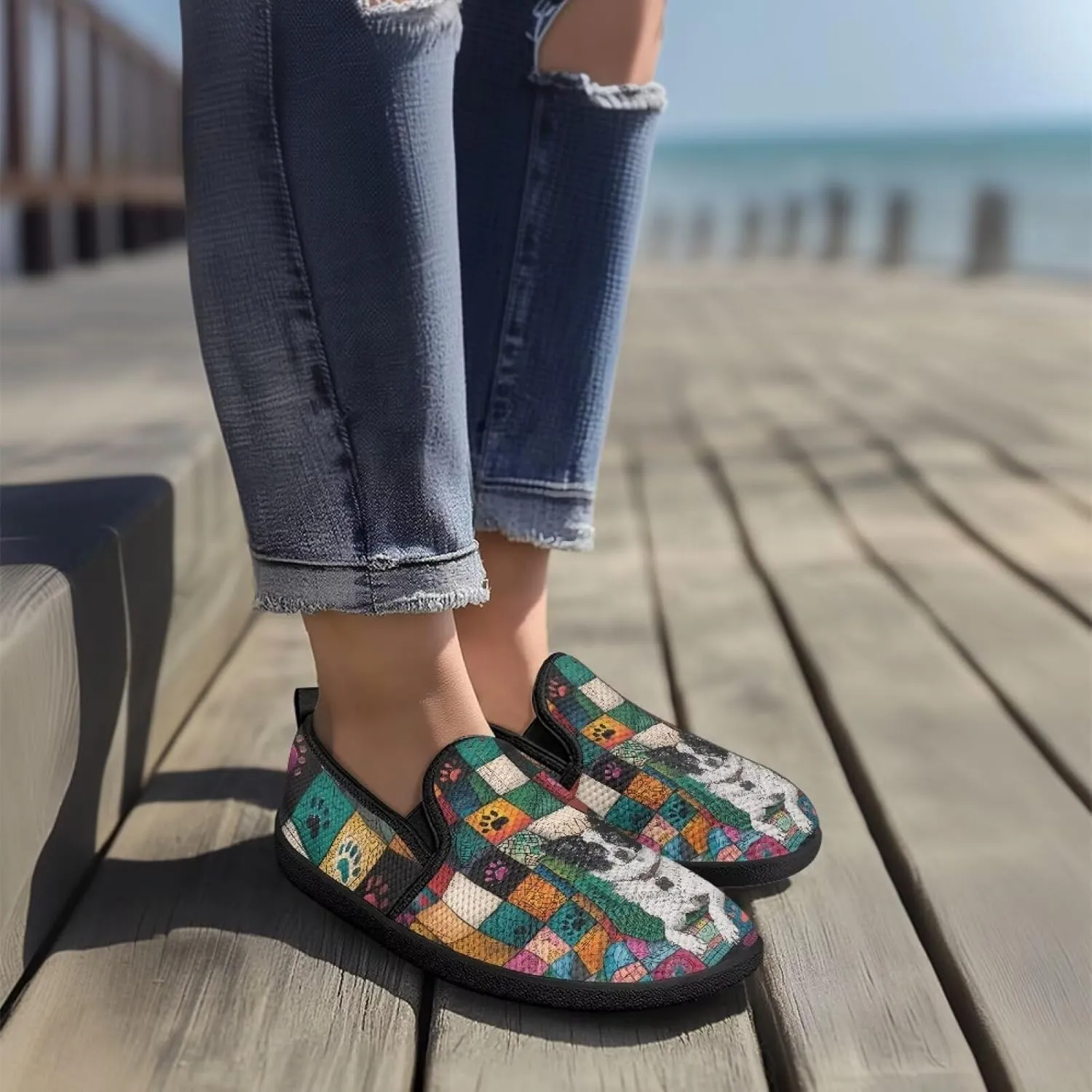 Women's Slip On Fashion Flats Comfortable Dressy Loafer Shoes Round Toe Lightweight Shoes for Office Work Daily Wear Gifts for Mom Wife Sister US Size 6-11