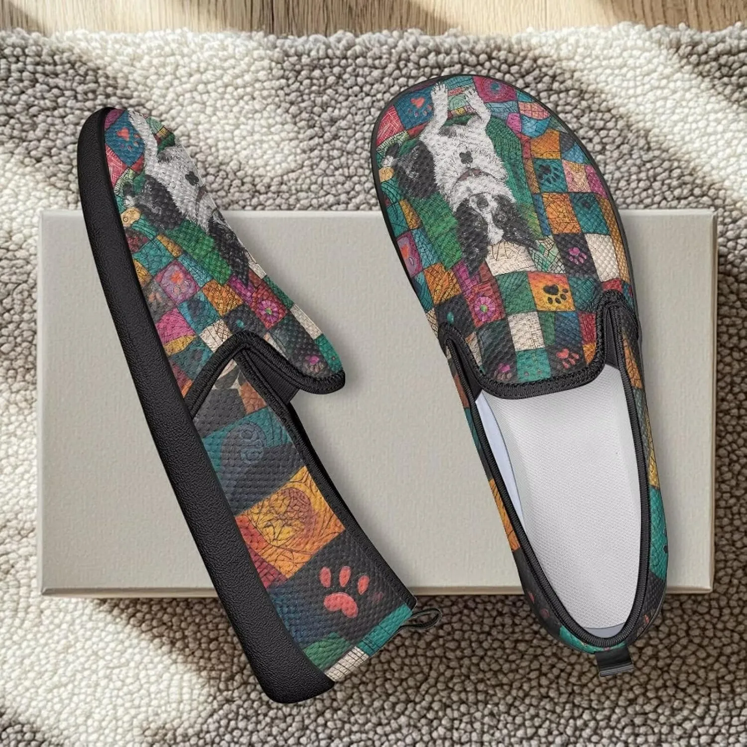 Women's Slip On Fashion Flats Comfortable Dressy Loafer Shoes Round Toe Lightweight Shoes for Office Work Daily Wear Gifts for Mom Wife Sister US Size 6-11