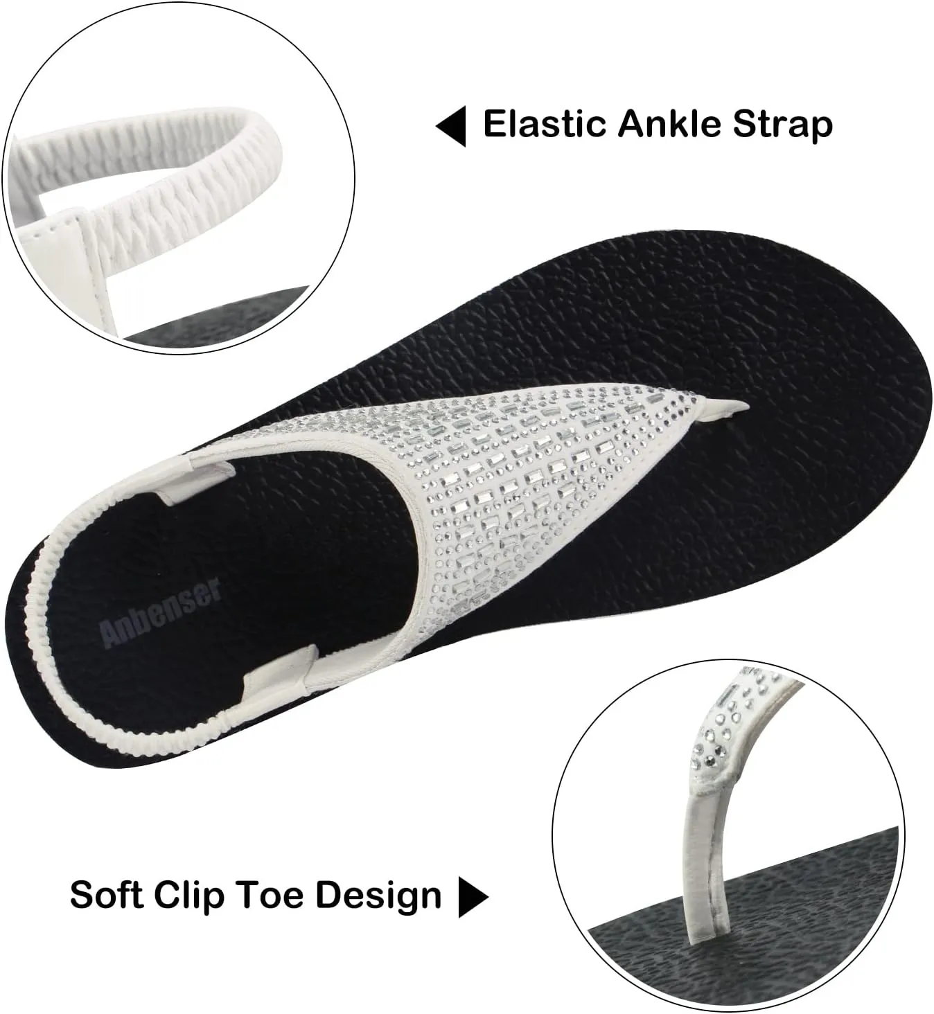 Women's Yoga Mat Flat Sling Sandals Slingback Rhinestone Flip Flops Sandal