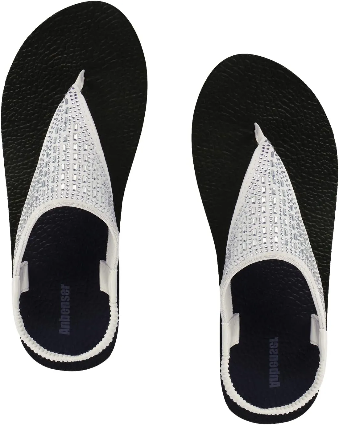 Women's Yoga Mat Flat Sling Sandals Slingback Rhinestone Flip Flops Sandal