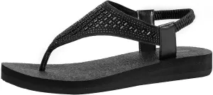Women's Yoga Mat Flat Sling Sandals Slingback Rhinestone Flip Flops Sandal