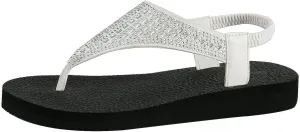 Women's Yoga Mat Flat Sling Sandals Slingback Rhinestone Flip Flops Sandal